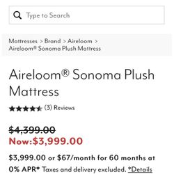 BRAND NEW Jordan’s Furniture King Size Aireloom Sonoma Plus Mattress