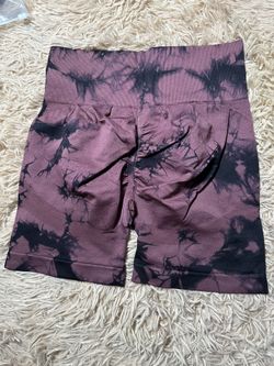 Tie Dye Workout Shorts for Women Seamless Scrunch Soft Active Shorts