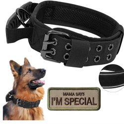 Military Dog Collar Nylon Adjustable Training Collar Reflective Dog Collar with Handle and Heavy Duty Metal Buckle for Medium Large Medium Dogs…8 doll