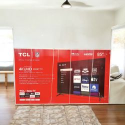 HD365 85” TCL smart 4k Roku led tv