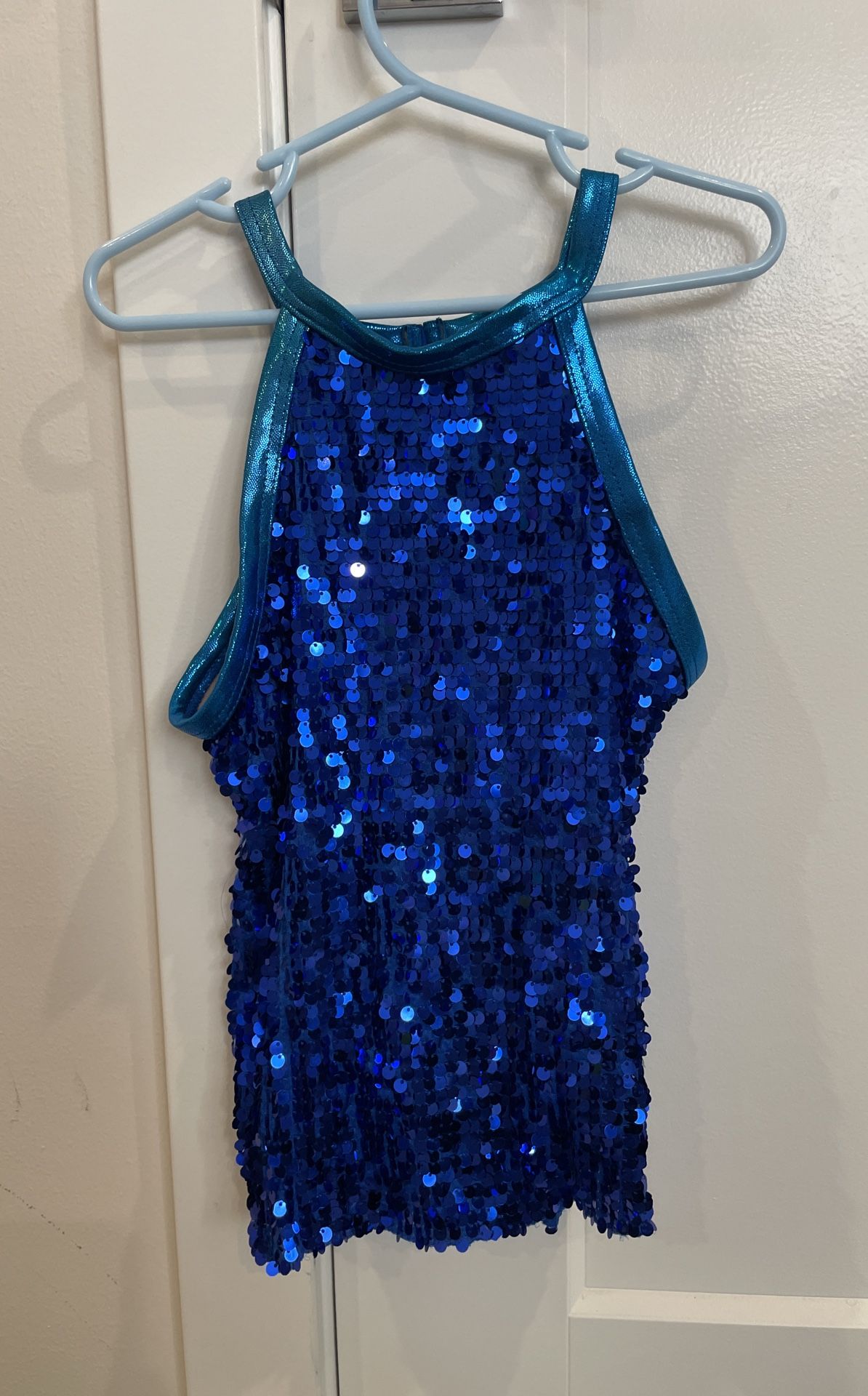 Sequins royal blue halter girls top size 5–7