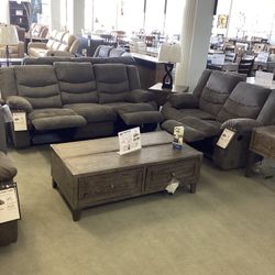 Tulen Reclining Sofa and Loveseat Set