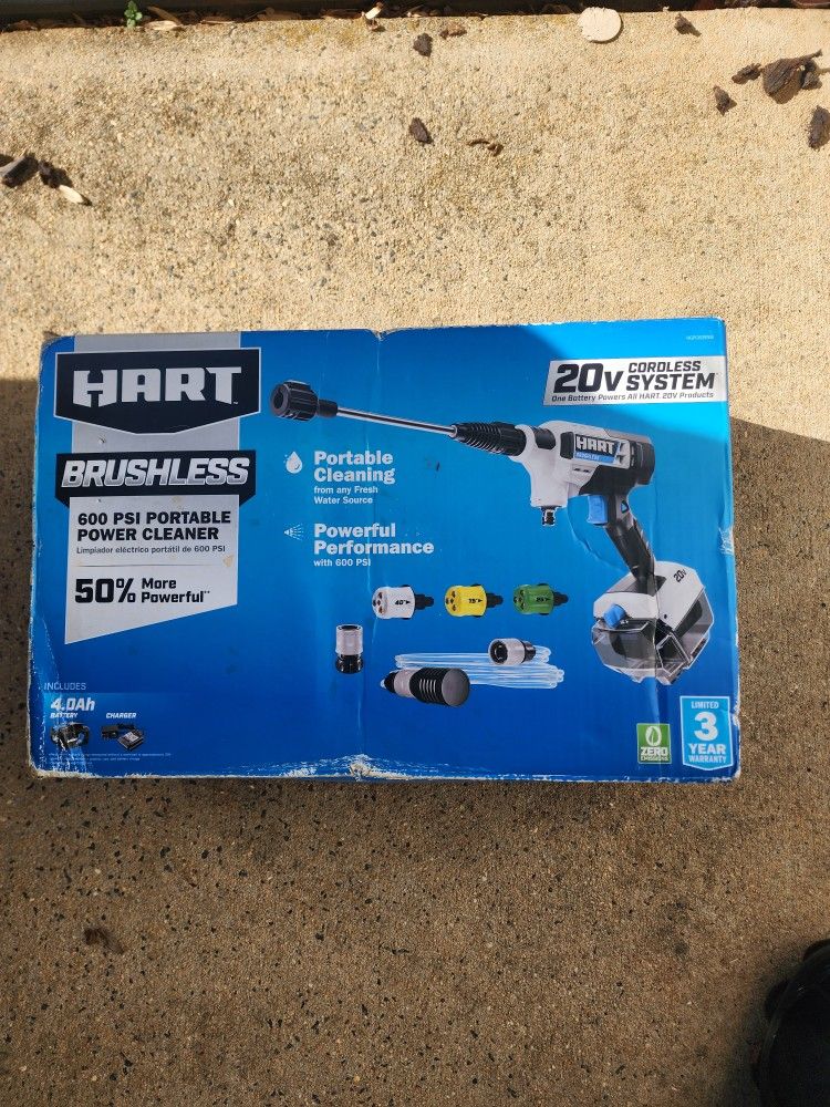 Hart Brushless 20V 600 PSI Portable Power Cleaner