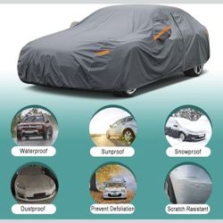  16 Layers Car Cover Waterproof All Weather, Heavy Duty Outdoor Car Cover Universal Fit Sedan Toyota Camry, Tesla Model 3, Honda Accord,Retails $64.96