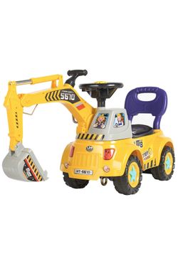 Best Choice Products Kids Excavator Ride-On Truck with Garden Set, Music, Lights, Storage, Yellow