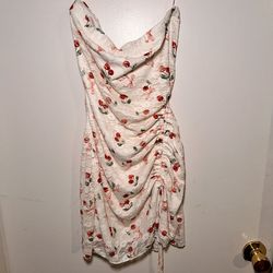 Coquette Cherry White lace Mini Dress