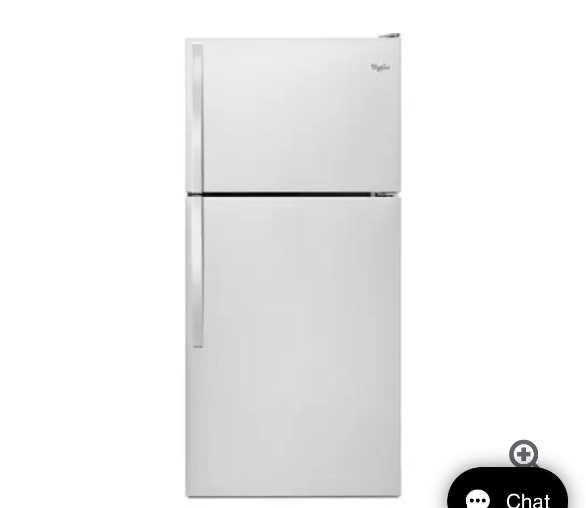 Whirlpool 30 Inch Wide 18.2 Cu. Ft. Top Mount Refrigerator with Frameless Glass Shelves