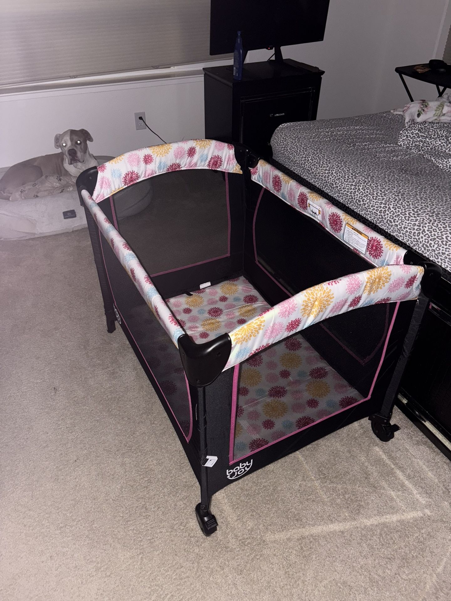 Pink and Black Bassinet 