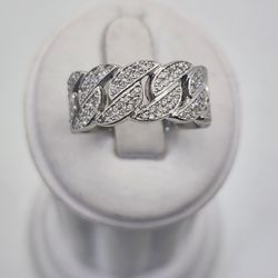 14k White Gold 1ctw Vs Diamond Cuban Ring