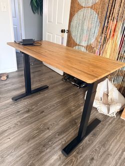 PICK UP ONLY: Electric Standing Desk | Height Adjustable Sit-Stand Desk | Rustic Wood Top