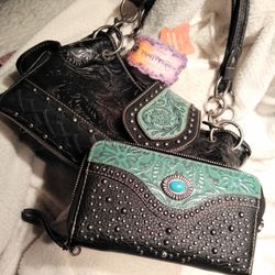 Trinity Ranch Leather Purse w/Wallet