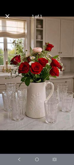 Jarra con 8 vasos wildflwoer nuevas