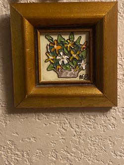Miniature Framed Art Print in Gold Tone Frame Flower Boutiquet