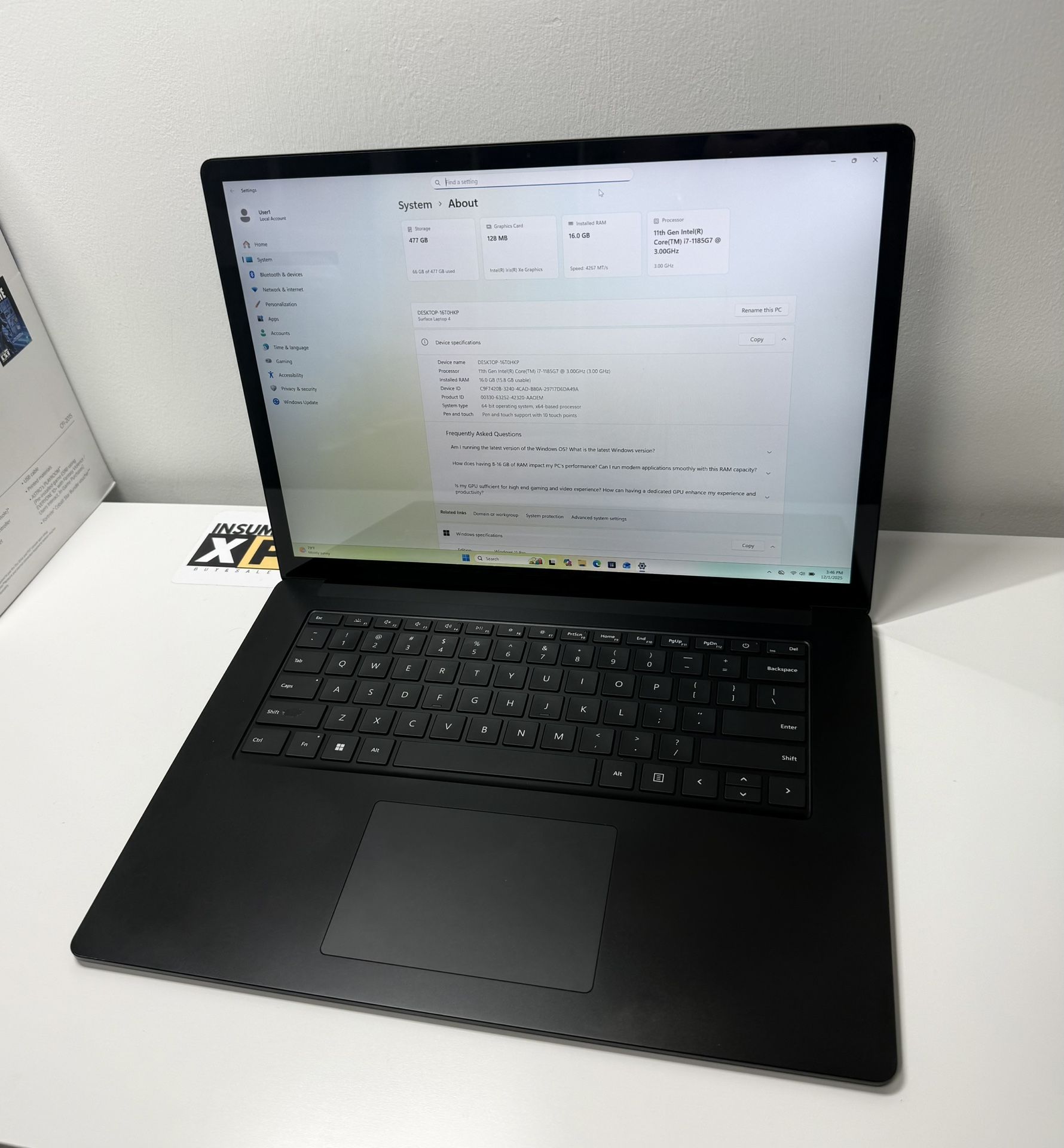Microsoft Surface Laptop 4 15 i7 11Th 16Gb 512Gb