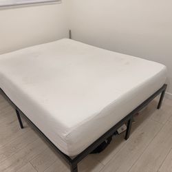 Bed frame and memory foam mattress