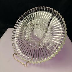 Vintage Indiana Glass Lotus Blossom Divided Serving Plate
