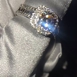 Cubic Zirconia Rhodium Sterling Silver 