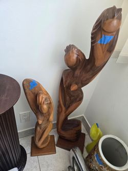 Hand Carved Hardwood sculpture 
Wooden statue
