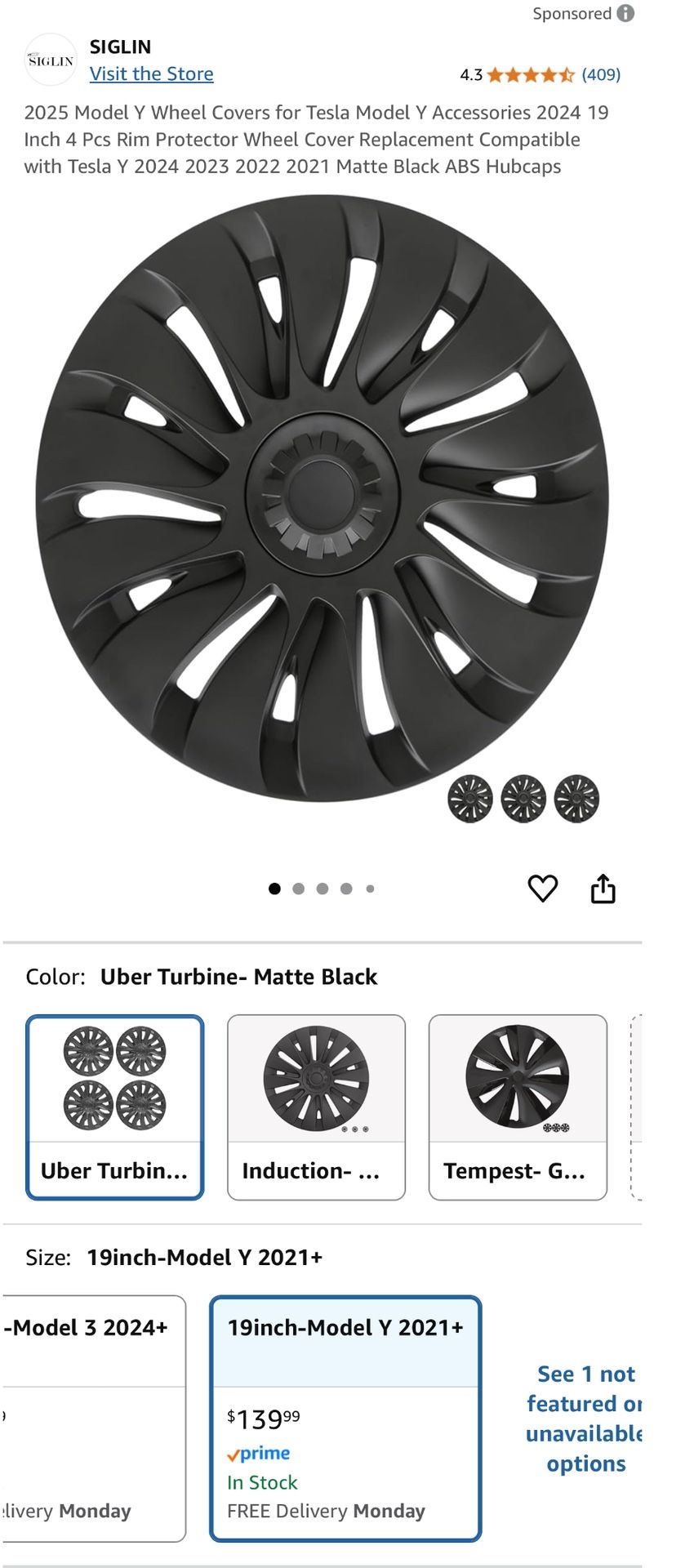 Model Y Hubcaps