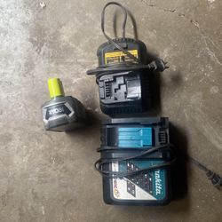 Charger Malita And Charger Dewalt And Battery Ryobi