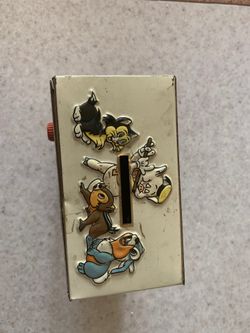Vintage Mickey Mouse metal bank 1970s
