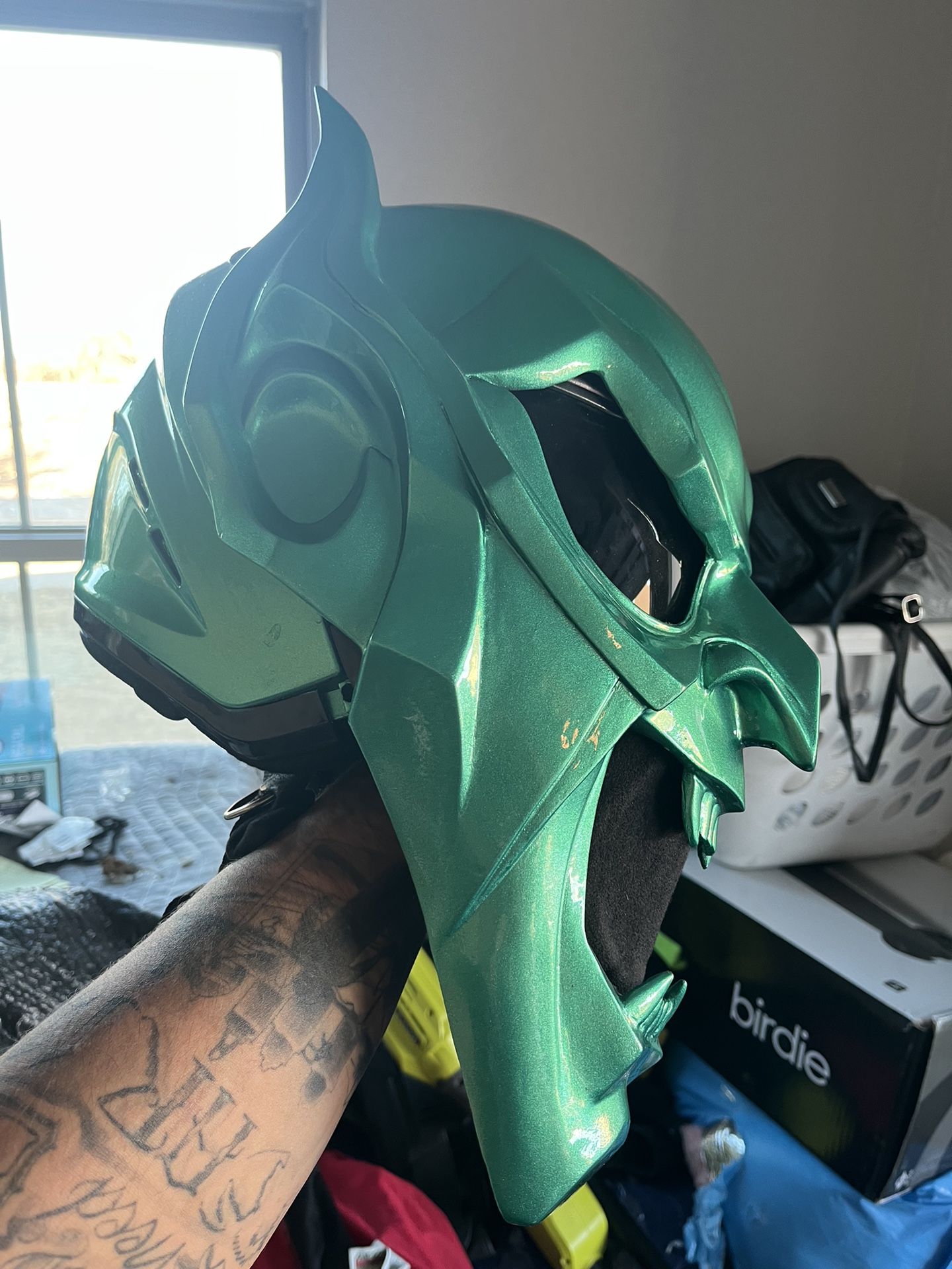 Green Goblin Motorcycle Helmet Custom