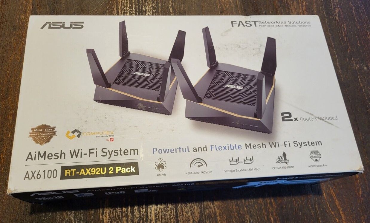 ASUS AX6100 WiFi 6 Gaming Mesh Router (RT-AX92U 2 Pack)