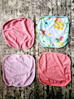 NWOT Set of 4 Cloud Island Pink and Floral Infant Burp Cloths