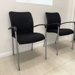 Black Mesh Waiting Room Chairs 