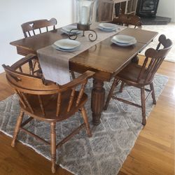 Solid Wood Dining Room Table & Chairs