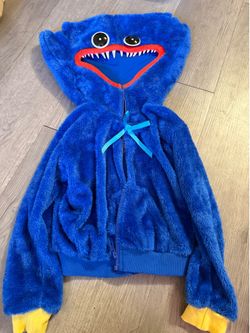 Poppy Playtime Huggy Wuggy Hoodie Costume Blue Size S