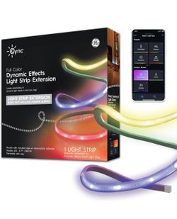 CYNC Dynamic Effects Smart LED Light Strip Extension, Room Décor Aesthetic Color Changing Lights, LED Lights for Bedroom and TV, 