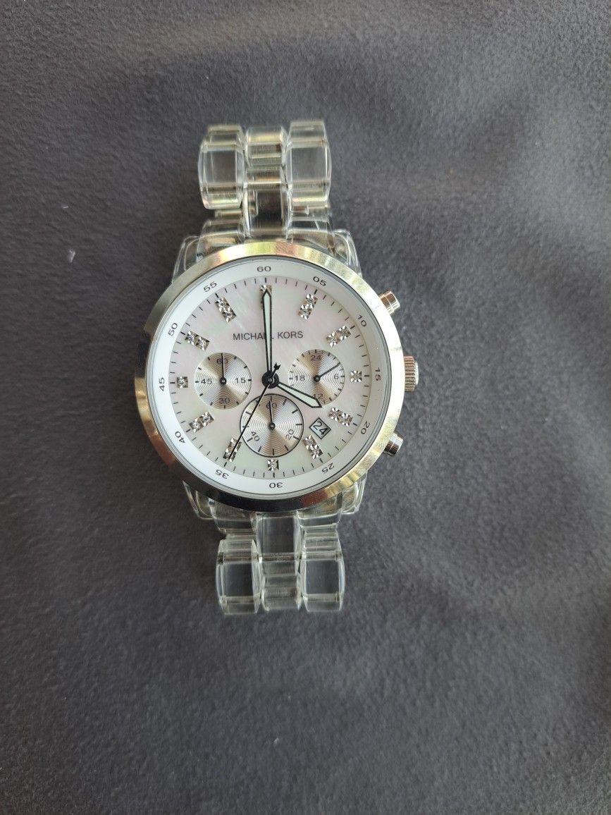 MICHAEL KORS MK5235 clear acrylic strap watch