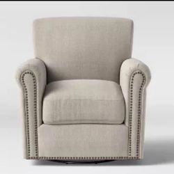 Swivel Rocker Arm Chair Cream Fabric brand new in box