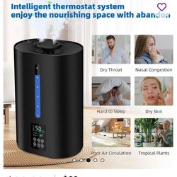 CG INTERNATIONAL TRADING 1.59 Gallons Cool Mist Ultrasonic Tabletop Humidifier with Adjustable Humidistat