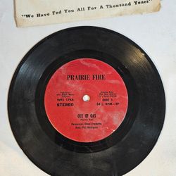 PRAIRIE FIRE out of gas, Slowdown 45 Vinyl WRS 174B ONE SPARK 7" The product is a 45 RPM vinyl single by the artist Prairie Fire, released under the r