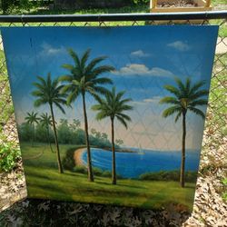 FRAMED ART WORK ON CANVAS 4FT BY 4FT $120 FINAL PRICE 