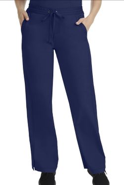 Navy Scrubs Pants by Healing Hands (Purple Label) Taylor Women's Scrubs, Elastic Back Pants, Mid Rise, 2 Pockets, Size Petite Large (LP)