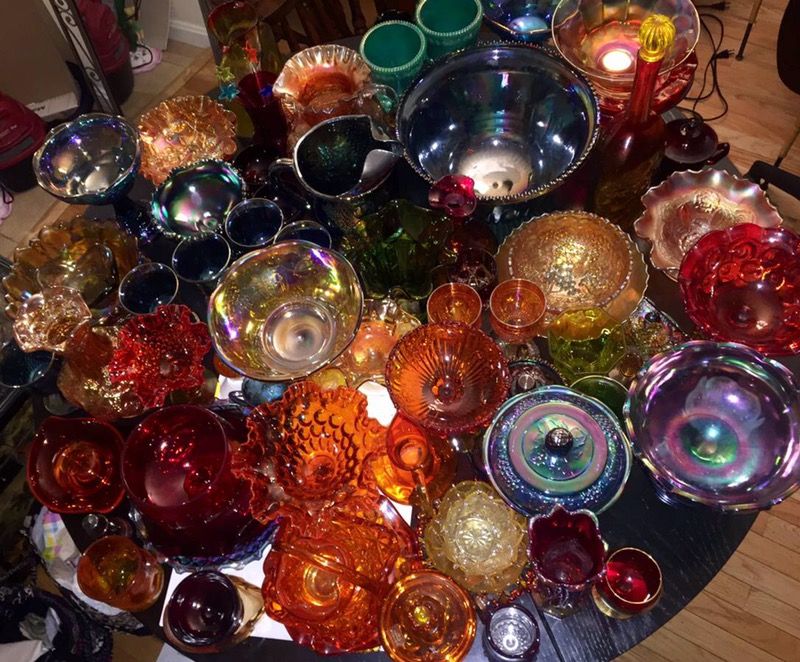 Collection of Depression and Carnival Glass