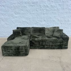 Boneless Green corduroy couch