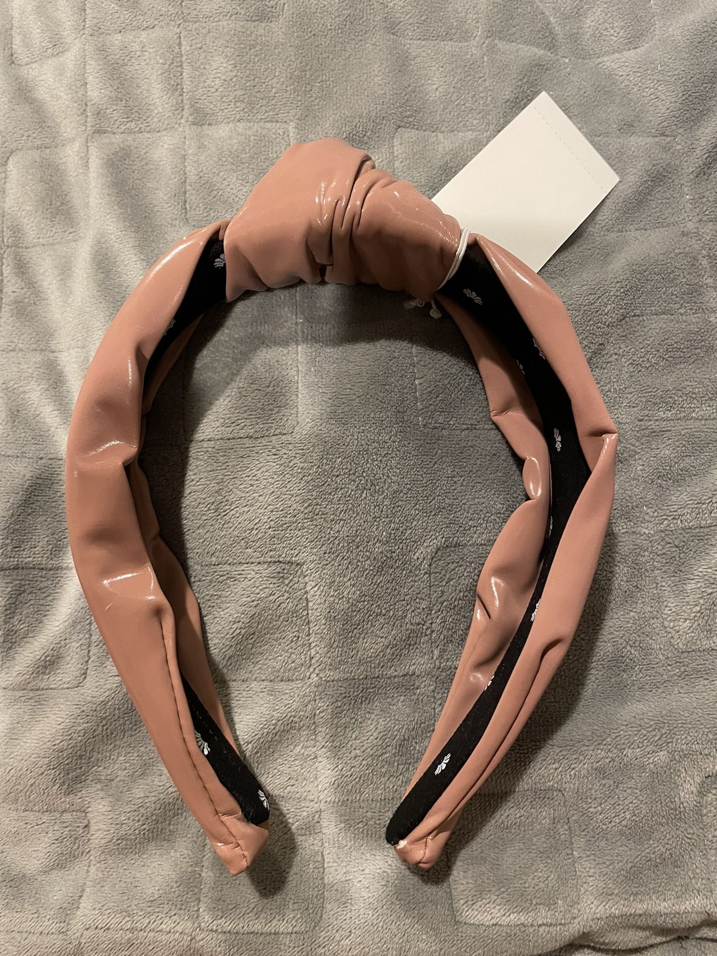 Lele Sadoughi Headband Almond Faux Leather NWT