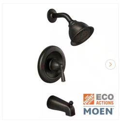 MOEN Banbury Single-Handle 1-Spray 1.75 GPM Tub and Shower Faucet in Mediterranean Bronze (Valve Included)