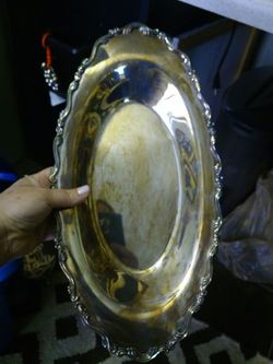 Wm A. Rogers silver plated serving tray