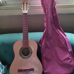 30" Girls Pink Acoustic Guitar with Bag