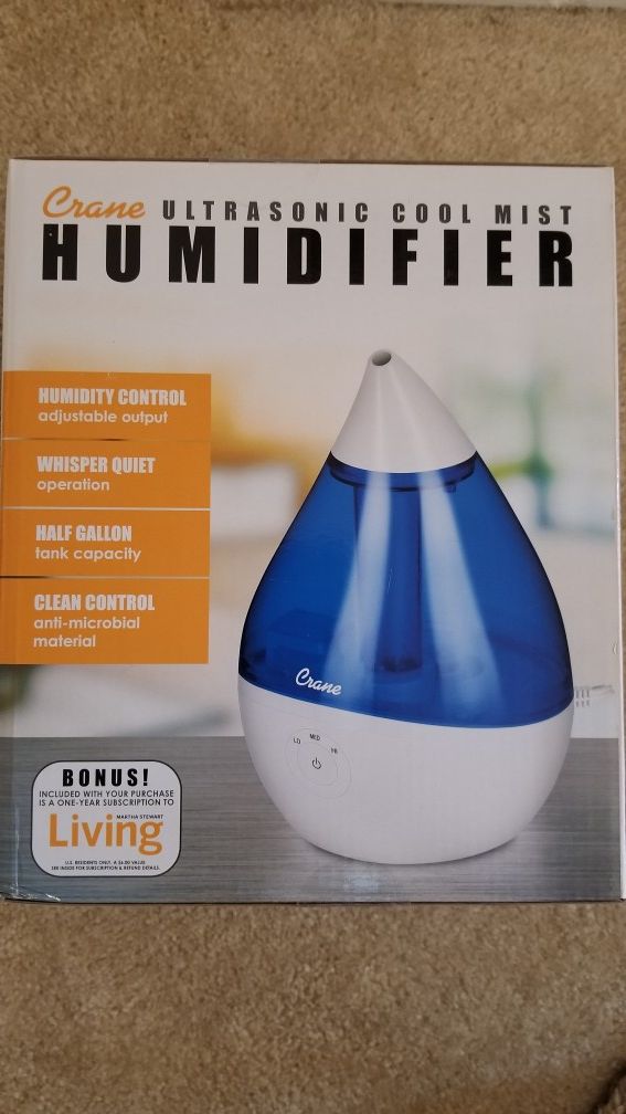 Humidifier 15 Hour Run Time, Filter Free, Crane Ultrasonic Cool Mist Humidifier