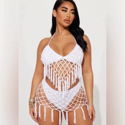 Fashion Nova 2pc Knitted Bikini Set New Size Medium