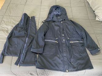 Navy Blue 3-in-1 Winter Maternity Parka Jacket