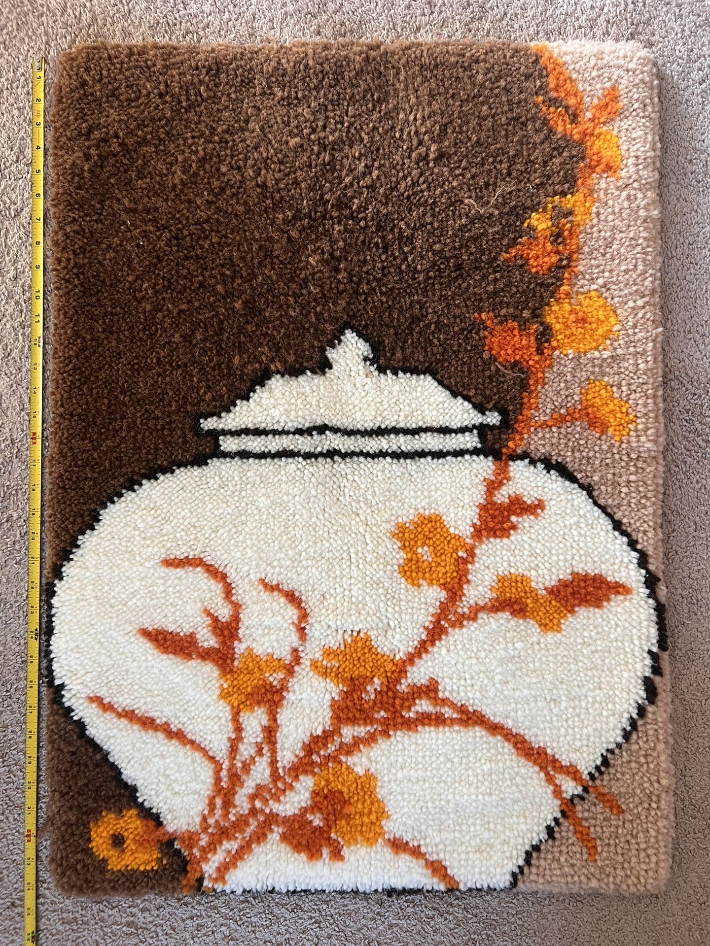 Vintage Wall Hanging Asian Fiber Art Rug 34x24