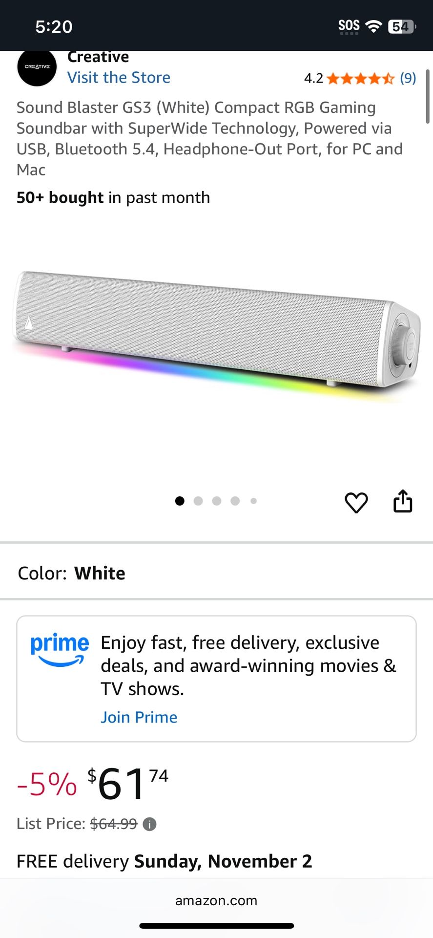 Sound Blaster GS3 Soundbar