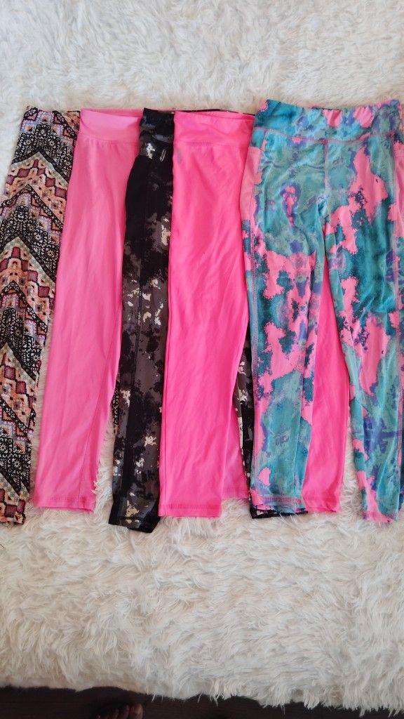 Girls Tween 5Piece Multi Color Leggings Joggers Jeggins Pants Spandex SZ 14/ 16